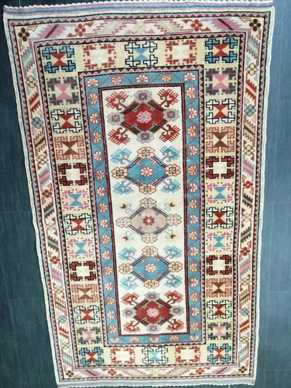 3.8x6.6 Rug Hand Made Rug, Oushak Rug, Soft wool Rug, Rug Fun Rug Turkish Rug, Farmhouse Rug, Vintage Wool Carpet Oriental Rug