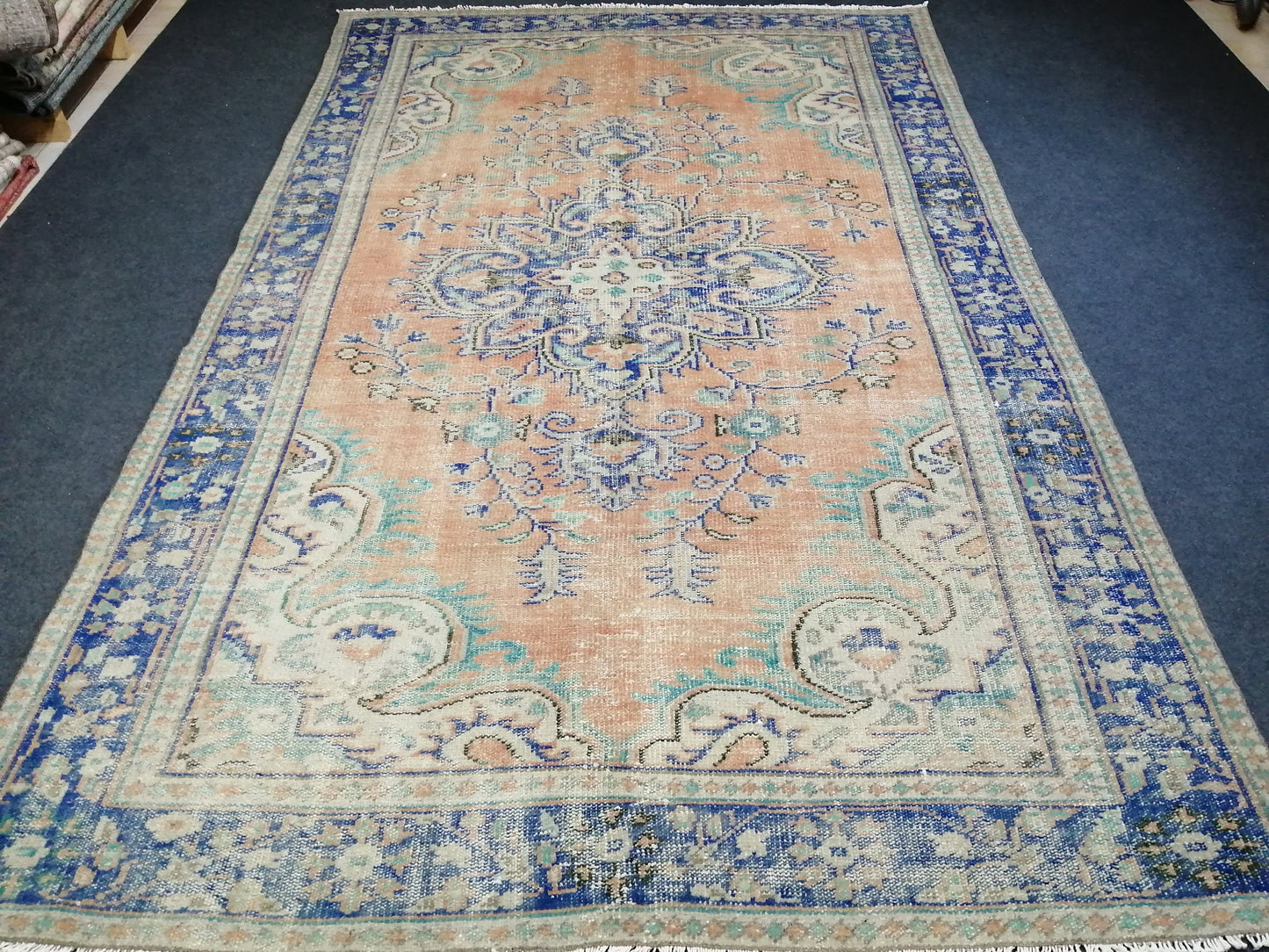 6.2 x 9.7 OUSHAK RUG TURKISH Oushak Rug Vintage Persian Rug Vintage Oriental Rug Wool Oushak Rug Hand Made Rugs Vintage Turkish Rug