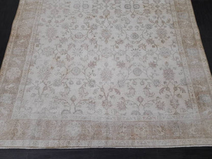 Muted Vintage RUG 6.3 x 10.2 TURKISH Rug Distressed Vintage  Rug Wool Oushak Rug Large Hand Made Rugs Vintage Turkish Rug 6x10