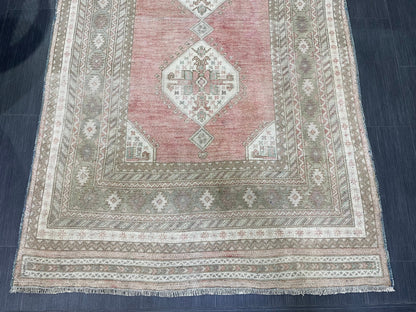 Vintage RUG, TURKISH 4.2 x 8.5 Rug,  Vintage Handmade Rug, Wool Hand Knotted Rug, Hand Made Rug Quality Turkish Rug