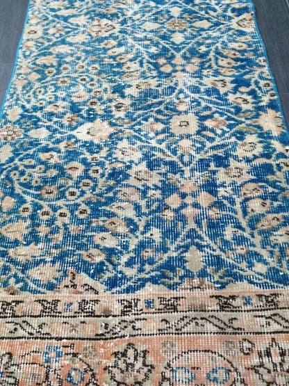 Blue Vintage Runner Rug 2 x 9.5 Turkish Runner Rug Vintage Persian Runner Rug Hallway Runner Rug Kitchen Runner Rug Wool Runner Rug Wool