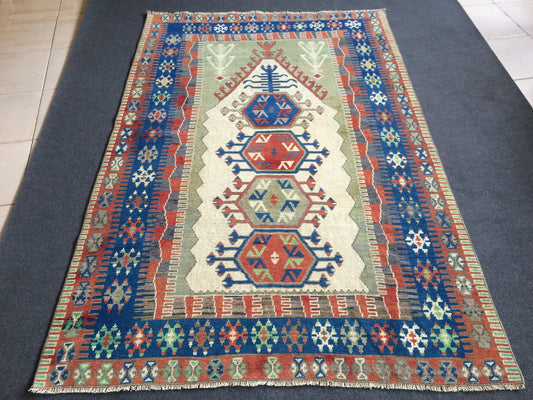 Persian Rug, Vintage  Rug, Oushak  Rug, Turkish Rugs, Bohemian Rug, Rug  Turkish Rug, Farmhouse Rug, Vintage Rug, Wool rug 6.4 x 4.2 ft