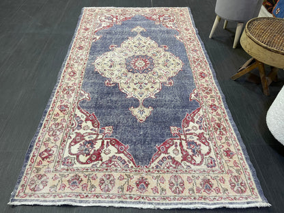 Persian Rug, Turkish Rug, Antique 4x7 Rug, Neutral Rug, Oushak Rug, Hand knotted Rug, Distressed Rug, Vintage Rug, Handmade Rug, woven rug.