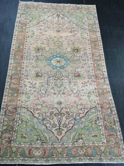 Muted Persian Rugs, 8.2 x 4.6 Wool Rug, Oushak Rug, Rustic Rug, Bohemian Rug, Farmhouse Rug, Vintage  Persian Rug