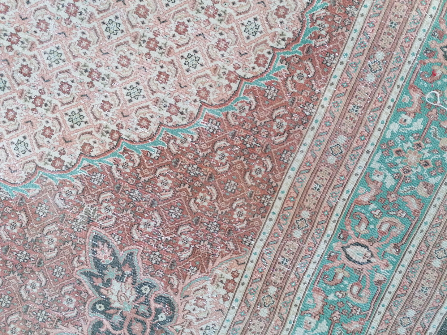 Oushak hand made wool rug 9'7x13 large living room rug, pastel oushak rug