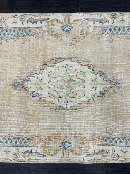 Persian Rug, Turkish 3.7 x 7 Rug, Vintage Rug, Hallway Rug, Kitchen Rug, Wool Rug, Oushak Rug, Handmade Rug, Hand Knotted Rugs