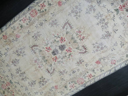Persian RUG Floral Vintage Muted Oushak Rug 5.7 x 9.9 Large Vintage Rug Wool Oushak Rug Hand Made Rugs Vintage Turkish Rug 5.7x9.9 Oriental