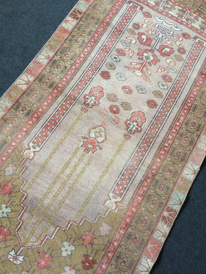 6.4 x 3 OUSHAK RUG TURKISH Oushak Rug Vintage Oushak Runner Rug Vintage Runner Rug Wool Oushak Rug Hand Made Rugs Vintage Turkish Rug