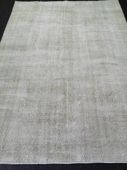 6.6 x 9 Variegated Moss Green Rug, Hand Made Rug, Oushak Rug, Distressed Rug,Oriental Rug , Turkish Rug, Farmhouse Rug, Vintage Rug