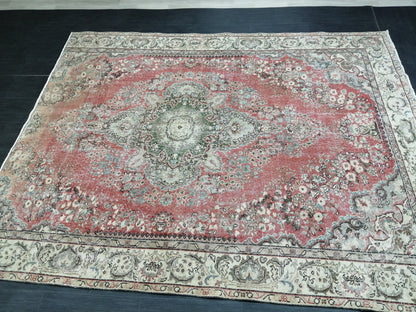 9 x 7.2 Rugs, Hand Made Rug, Oushak Rug, Rustic Rug, 9x7  Rug, Rug Runner, Turkish Rug, Farmhouse Rug, Vintage Rug, Wool rug