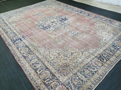 7x10 Vintage RUG TURKISH Rug Vintage Oushak Rug Vintage Oriental Rug Wool Oushak Rug Hand Made Rugs Vintage Turkish Rug