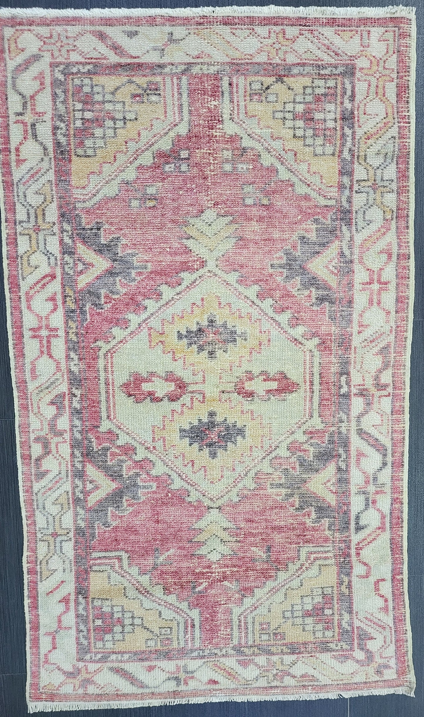 TURKISH Oushak Rug, Vintage Muted 2.5 x 4.3 Oriental Rug, Vintage Rug, Wool Oushak Rug Hand Made Rugs Vintage Turkish Rug