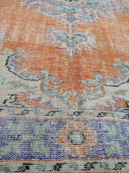 9.4 x 5.6 ft Hand Made Rugs Turkish Rug Oushak Rugs Rustic Oushak Rug Wool Oushak Rugs Oushak Runner Rugs, Farmhouse Rug, Vintage Rugs