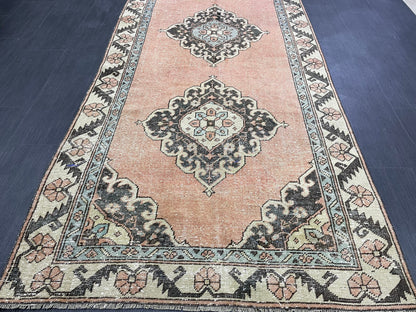 Hand Knotted Runner 4 x 10.4 Turkish Runner Rug Vintage Runner Rug Hallway Runner Rug Kitchen Runner Rug Wool Runner Rug Wool Nomad Rug