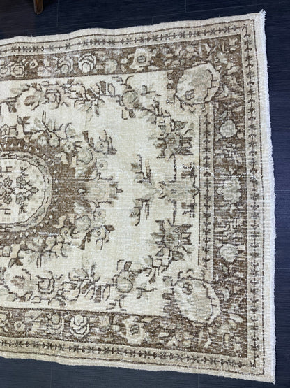 Neutral Rug, Persian RUG, Oushak 4x7 Rug, TURKISH Rug, Handknotted Rug, Oriental Rug, Vintage Rug, Handmade Rug, Antique Rug, woven rug.