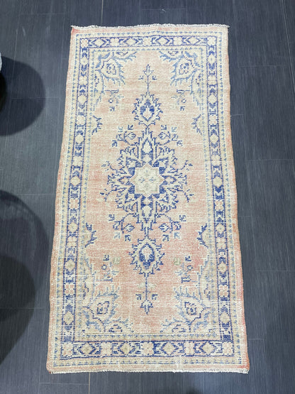 Antique Rug, Vintage 2.8 x 5.5 Rug, Turkish Wool Rug, Oushak Rug, Distressed Rug, Hand Knotted Rug, Persian Rug, Handmade Rug