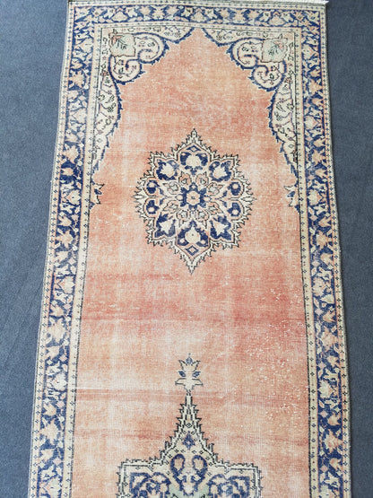 Vintage runner rug, oushak runner 3x11’7 turkish runner rug, kitchen runner