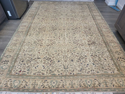 Vintage Rug 6.5 x 9.3 HAND MADE Rug Muted Vintage Turkish Rug Oushak Rug Vintage Oriental Rug, Oushak Rug, Wool Persian Rug