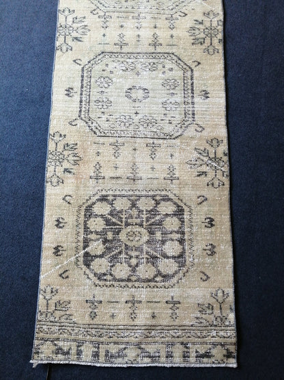 2.5 x 10.9 Oushak Runner Rug Turkish Runner Rug Vintage Runner Rug Hallway Runner Rug Kitchen Runner Rug Distressed Runner Rug Wool Worn Rug