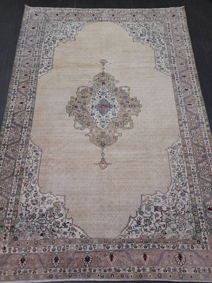 Persian RUG 6.4 x 9.2 Handmade Rug Vintage Oriental Rug Antique Persian Hand Made Rug Fine Knotted Turkish Rug Quality Rug