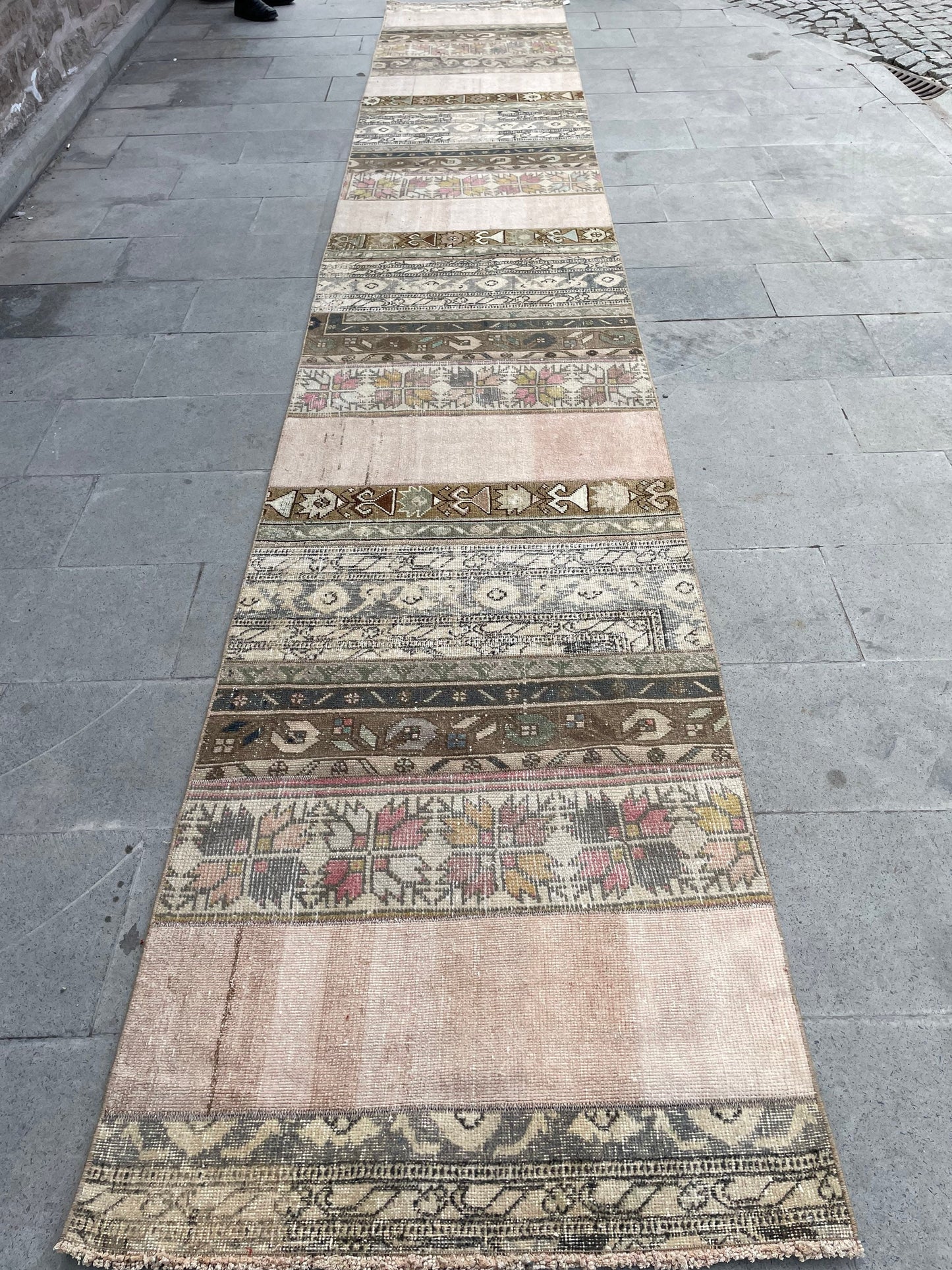 Extra Long Turkish Runner Very Long Patchwork Runner Rug 2.8 x 17.2 ft Vintage Runner Rug Oushak XL Oriental Runner Rug Staircase Runner rug