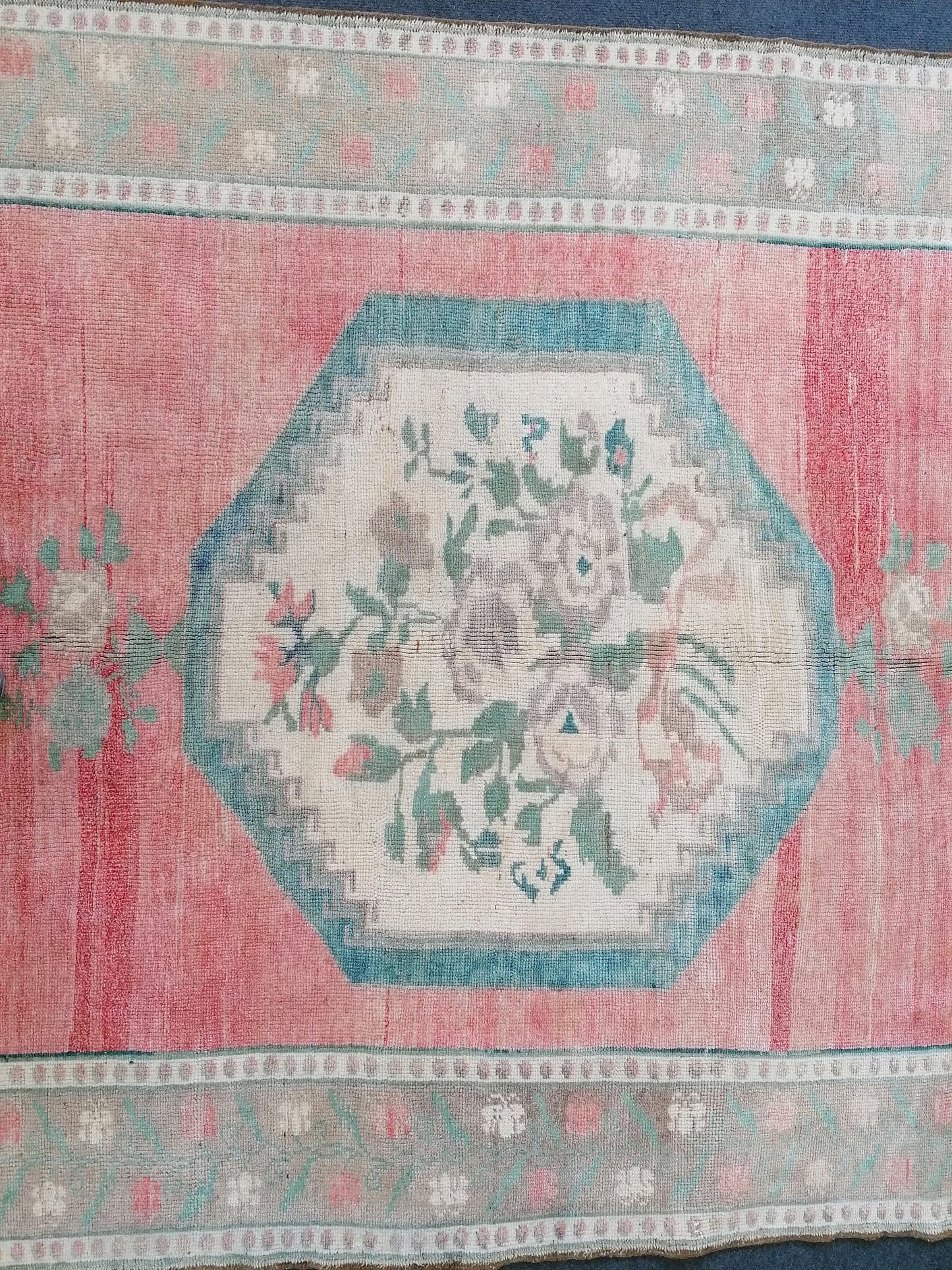 8'8x5'4 vintage turkish rug, pastel oushak rug, living room rug, vintage anatolian unique hand made wool rug