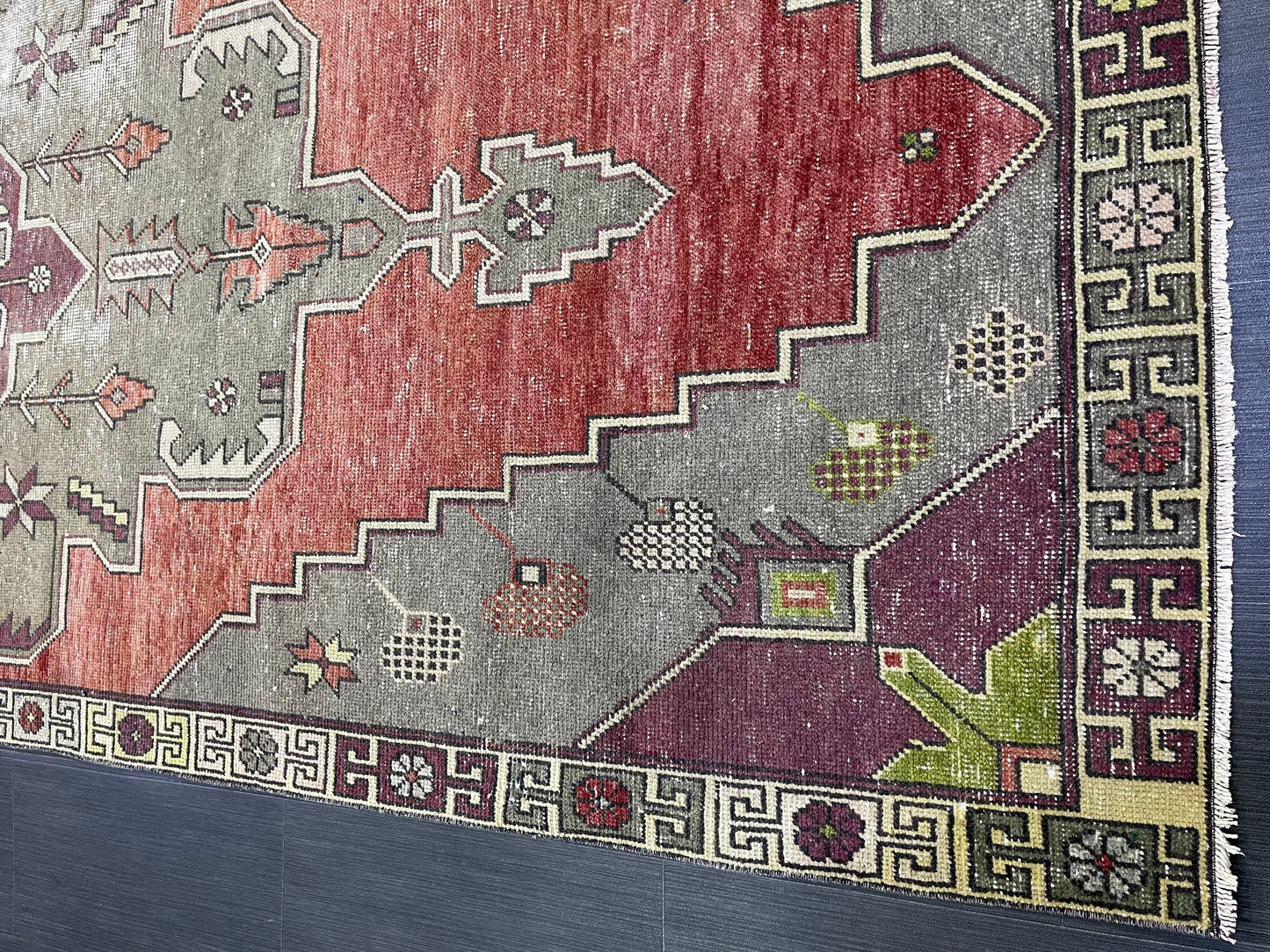 Natural Wool Rug, TURKISH 4.5 x 10.9 Rug, Vintage Turkish Rugs, Anatolian Oushak Rug, Handmade Rug, Vintage Rug, Hand Knotted rug