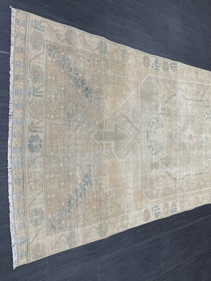 3.5 x 7 Rug Hand Made Rug Oushak Rug, Rustic Rug Distressed Rug, Rug Runner, Turkish Rug, Farmhouse Rug, Vintage Rug, Wool rug