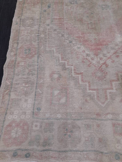 Muted Turkish Muted 3.5 x 6.4 Oriental Rug Large Area Rug Distressed Vintage Rug store Oushak Rug  Muted Rug Hand Knotted Rug