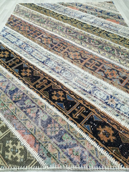 Patchwork Rugs, Handmade Rug Oushak Rug, Rustic Rug, Bohemian Runner, Turkish Rug Farmhouse Rug, Vintage Rug Company Wool rug Wholesale Rug