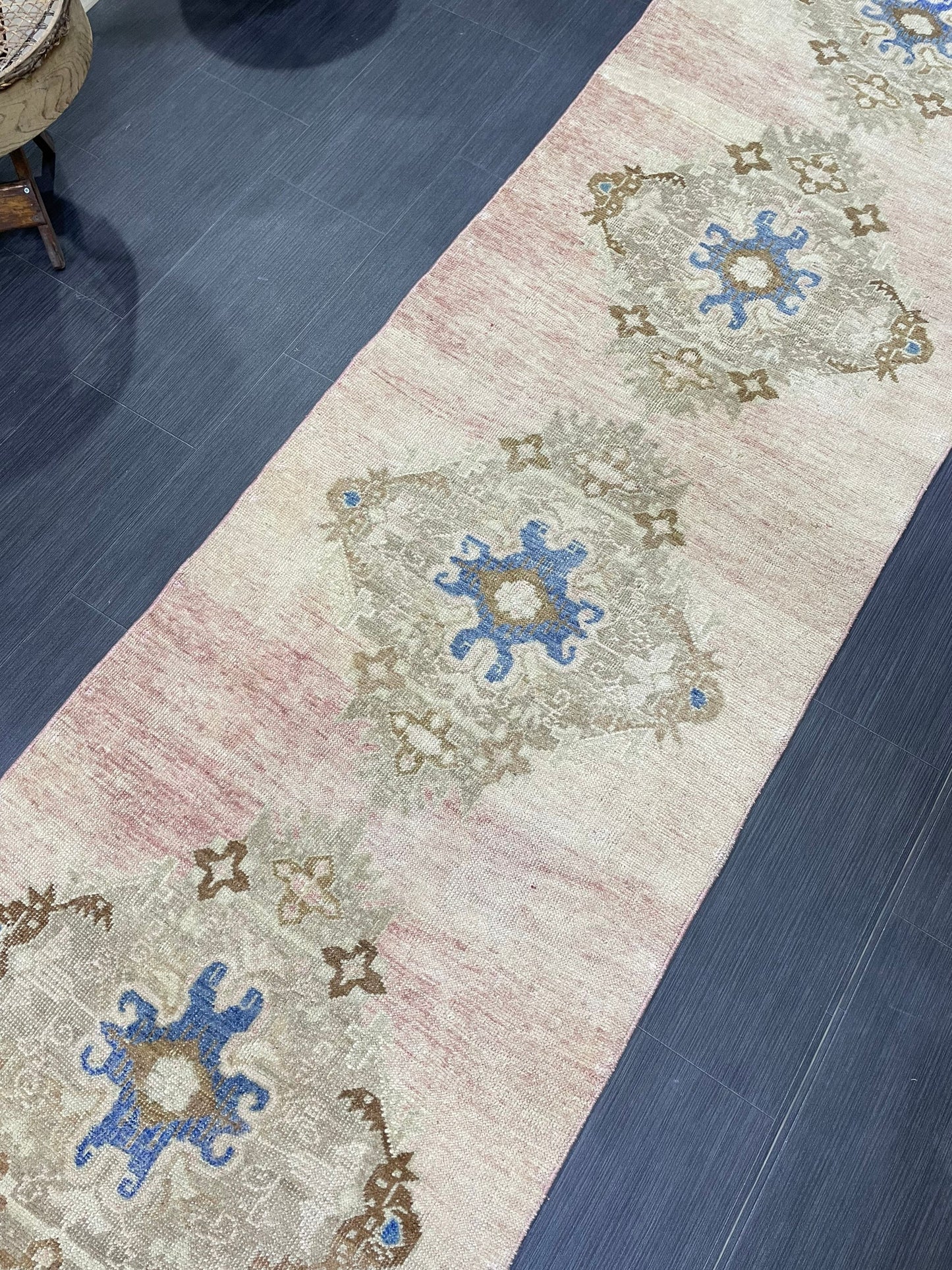 Muted Runner Rug, Turkish Runner 2.10 x 11.5 Rug, Vintage Runner Rug, Hallway Runner Rug, Hand Knotted Runner Rug, Wool Handmade Runner