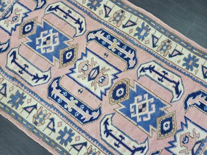 3x5 Vintage Rug,  TURKISH HANDMADE Rug, Vintage Turkish Rug, Oushak Rug, Turkish Oushak Rug, Vintage Handknotted Rug, Wool Rug