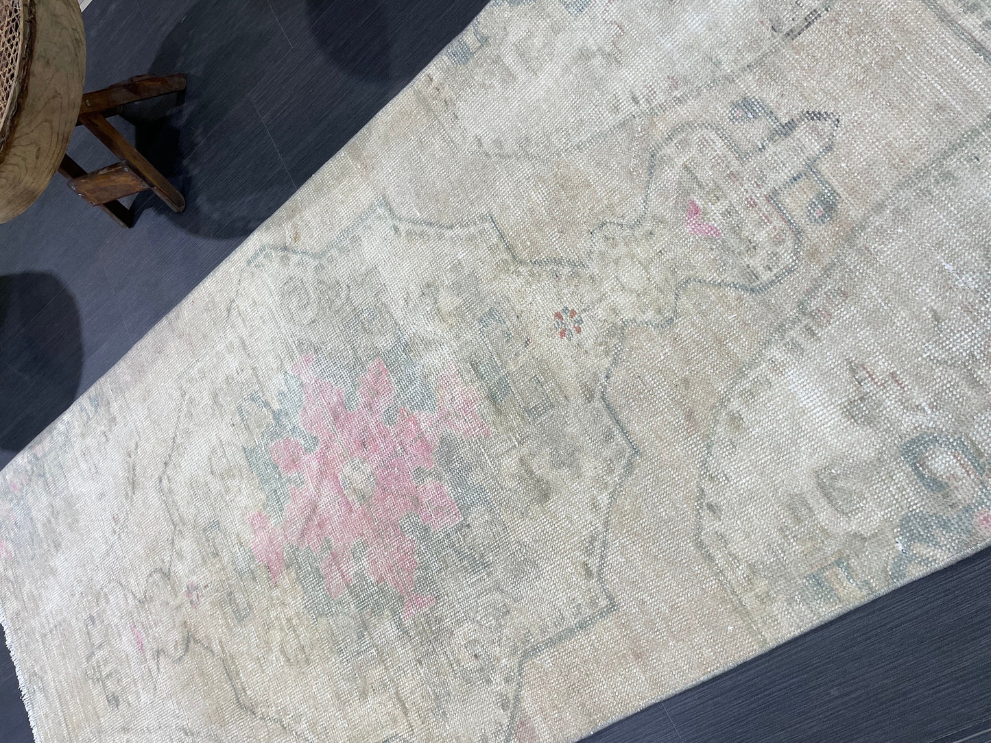 Distressed RUG, Vintage 3.4 x 7.2 Rug, Oushak Rug, Handmade Rug, Turkish Rug, Antique Rug, Farmhouse  Rug, Persian Rug,Rustic Rug