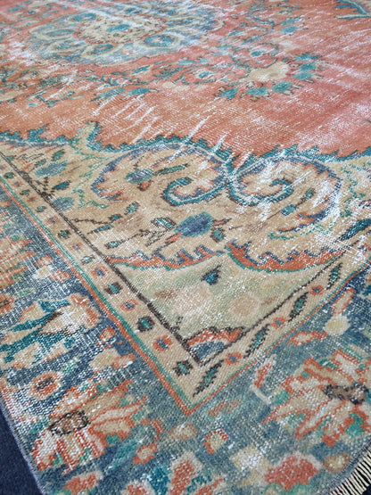 6x10 Large Area OUSHAK RUG TURKISH  Rug Vintage Rug Vintage Oriental Rugs Oushak Rug Hand Made Rugs Vintage Turkish Rug