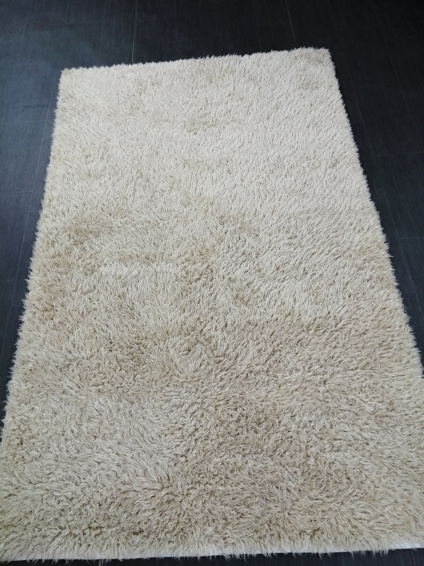 5x8 Rug Vintage Shaggy Rug Neutral Wool Rug solid No Dye Shaggy Rug  Plain Hand Made Rug , Neutral Rug Hand Knotted Rug