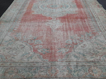 OUSHAK RUG TURKISH 6x9 Rug Vintage Rug Vintage Oriental Rug Wool Hand Knotted Rug Hand Made Rugs Antique Turkish Rug 6.2 x 9.1 Rug