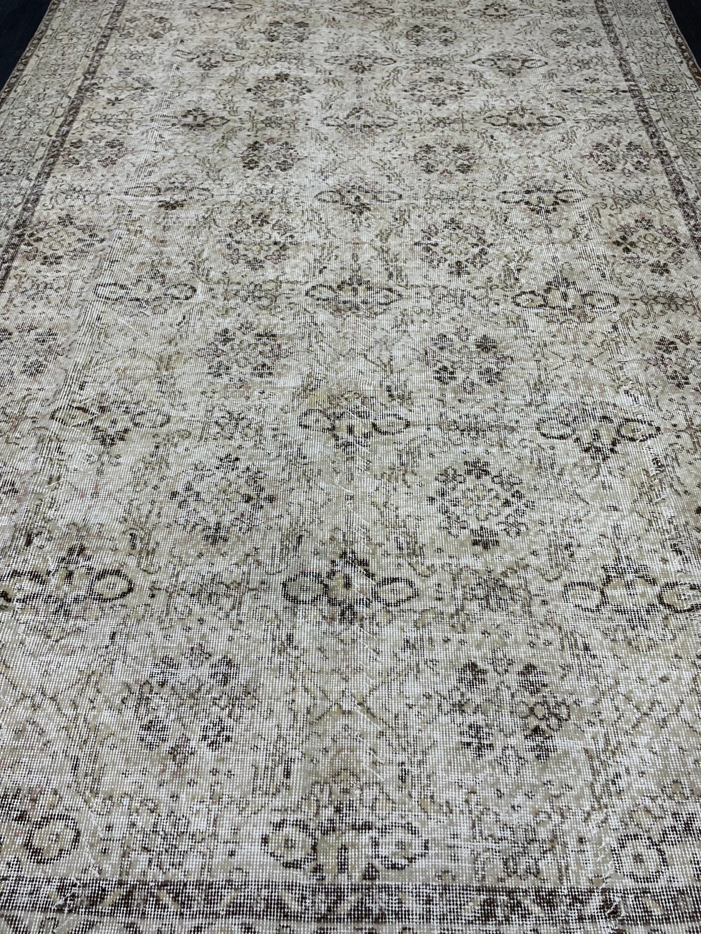 Hand Knotted Rug 6.7 x 10.5 TURKISH Rug Vintage Rug Oushak Rug Wool Distressed Rug Handmade Rugs Vintage Turkish Rug