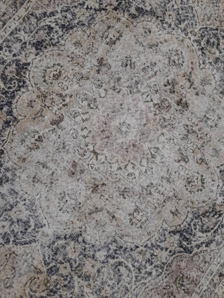 Distressed HAND Knotted Rug 6x8 Vintage Turkish Rug Oushak Rug Persian Rug Oriental Blue Rug Muted Vintage Floral Rug Elegant Wool Rug