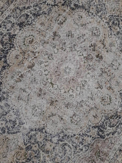 Distressed HAND Knotted Rug 6x8 Vintage Turkish Rug Oushak Rug Persian Rug Oriental Blue Rug Muted Vintage Floral Rug Elegant Wool Rug