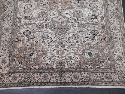 Neutral Rugs 6.4 x 9.4 Vintage Neutral Rug Muted Oushak Rug Rustic Persian Rug Turkish Rug Fine Hand Knotted Wool rug Vintage Oriental Rug