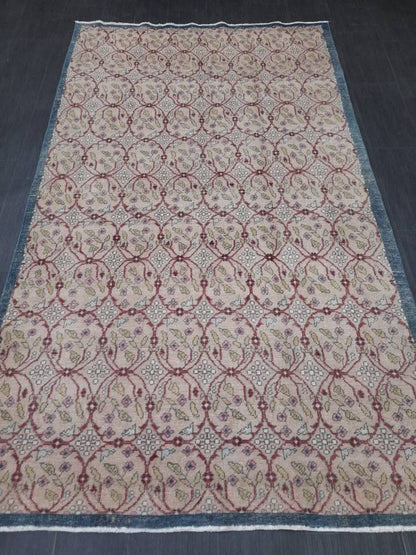 Hand Made Vintage Rug, Rustic Rug 5 x 8.7 Vintage Turkish Rug, Farmhouse Rug, Vintage Oriental Rug, Wool Hand Knotted rug Oushak rug