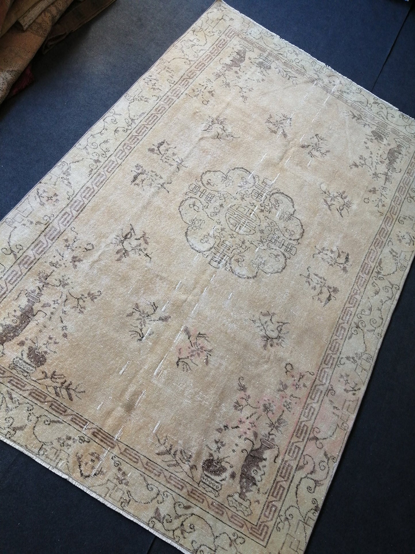6 x 9.3 Large Area OUSHAK RUG TURKISH Oushak Rug Vintage  Rug Vintage Rug Wool 6x9 Rug Hand Made Rugs Vintage Turkish Rug Muted Oriental rug