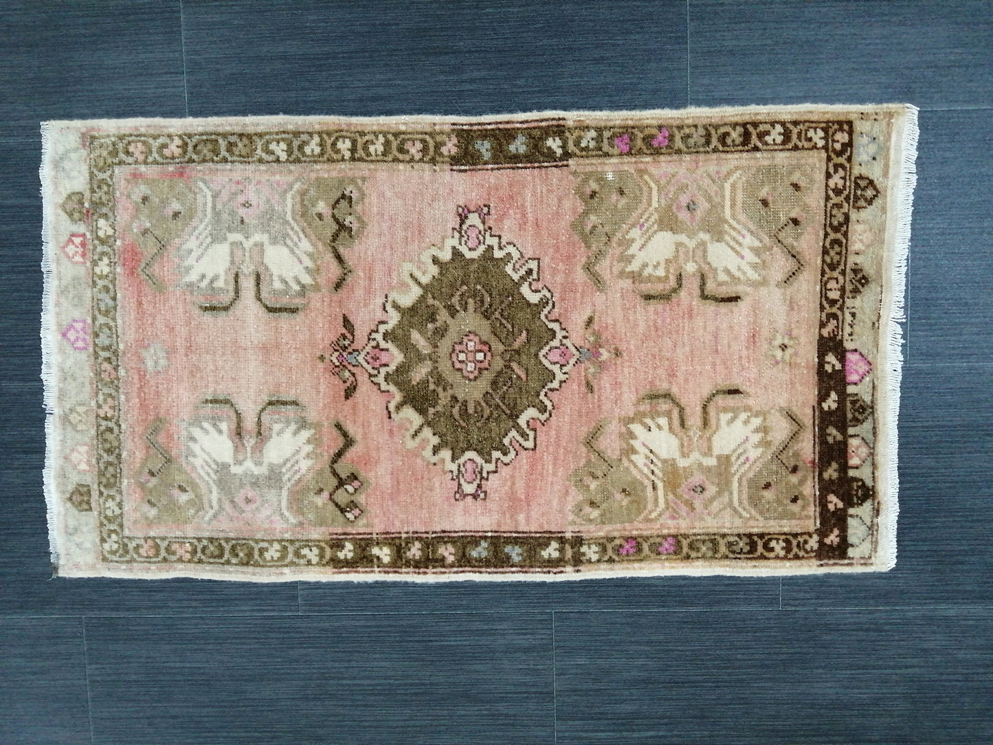 Small Turkish Rug Mini Rug Small Area Rug Turkish Rug Oushak Rug Hand Made Rug Vintage Rug Vintage Mat Hand Knotted Rug