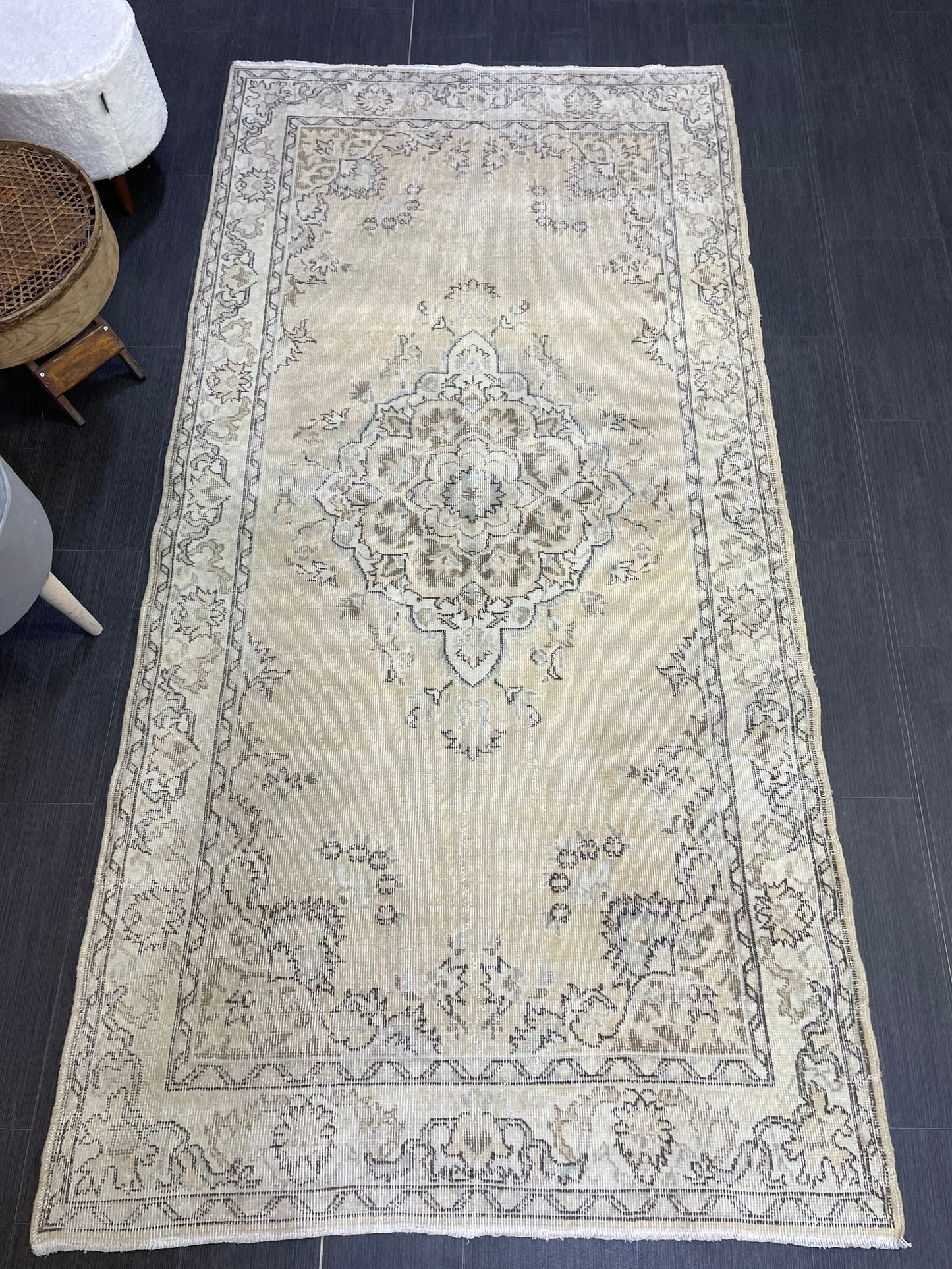 Antique Rug, Neutral Rug, Persian 4x8 RUG, Oushak Rug, TURKISH Rug, Handknotted Rug, Distressed Rug, Vintage Rug, Handmade Rug, woven rug.