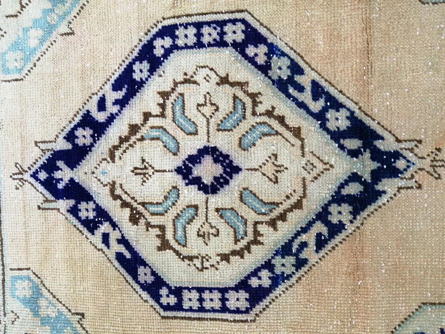 6.5 x 2.5 Short Oushak Runner Rug Turkish Runner Rug Vintage Runner Rug Hallway Runner Rug Kitchen Runner Rug Wool Runner Rug Wool Runner