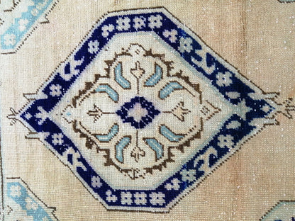 6.5 x 2.5 Short Oushak Runner Rug Turkish Runner Rug Vintage Runner Rug Hallway Runner Rug Kitchen Runner Rug Wool Runner Rug Wool Runner