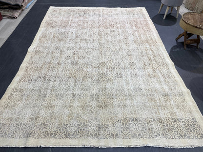 Antique WOOL RUG, Vintage 6x9 Rug, Turkish Oushak Rug, Handmade Rug, Distressed Rug, Oushak Rug, Farmhouse  Rug, Oriental Rug,Rustic Rug