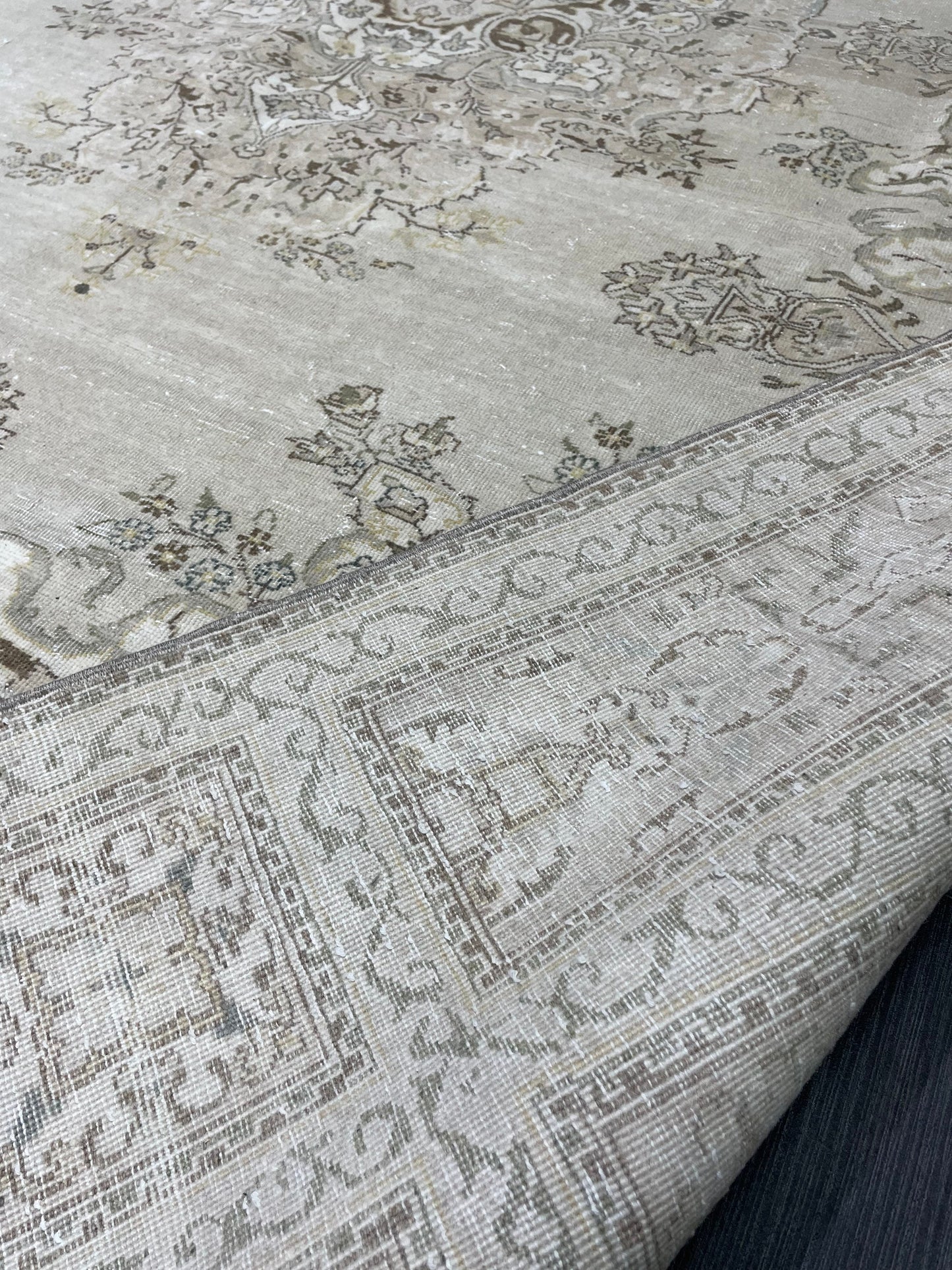 MUTED Rug Vintage 6.7 x 9.6  Handmade Rug, Oushak Rug Natural Rustic Rug ORIENTAL Rug Turkish Rug Neutral Rug Vintage Neutral Persian rug