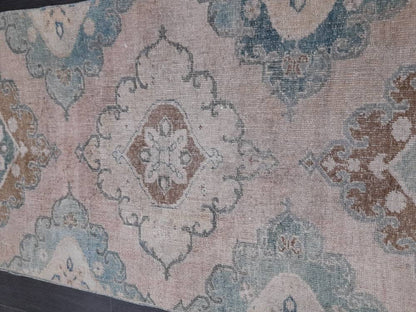 Muted Vintage Runner Rug 2.8 x 12.2 Muted Hallway Runner Kitchen Runner Rug Muted Staircase Runner Rug Muted Oushak Rug XĹ Turkish Runner