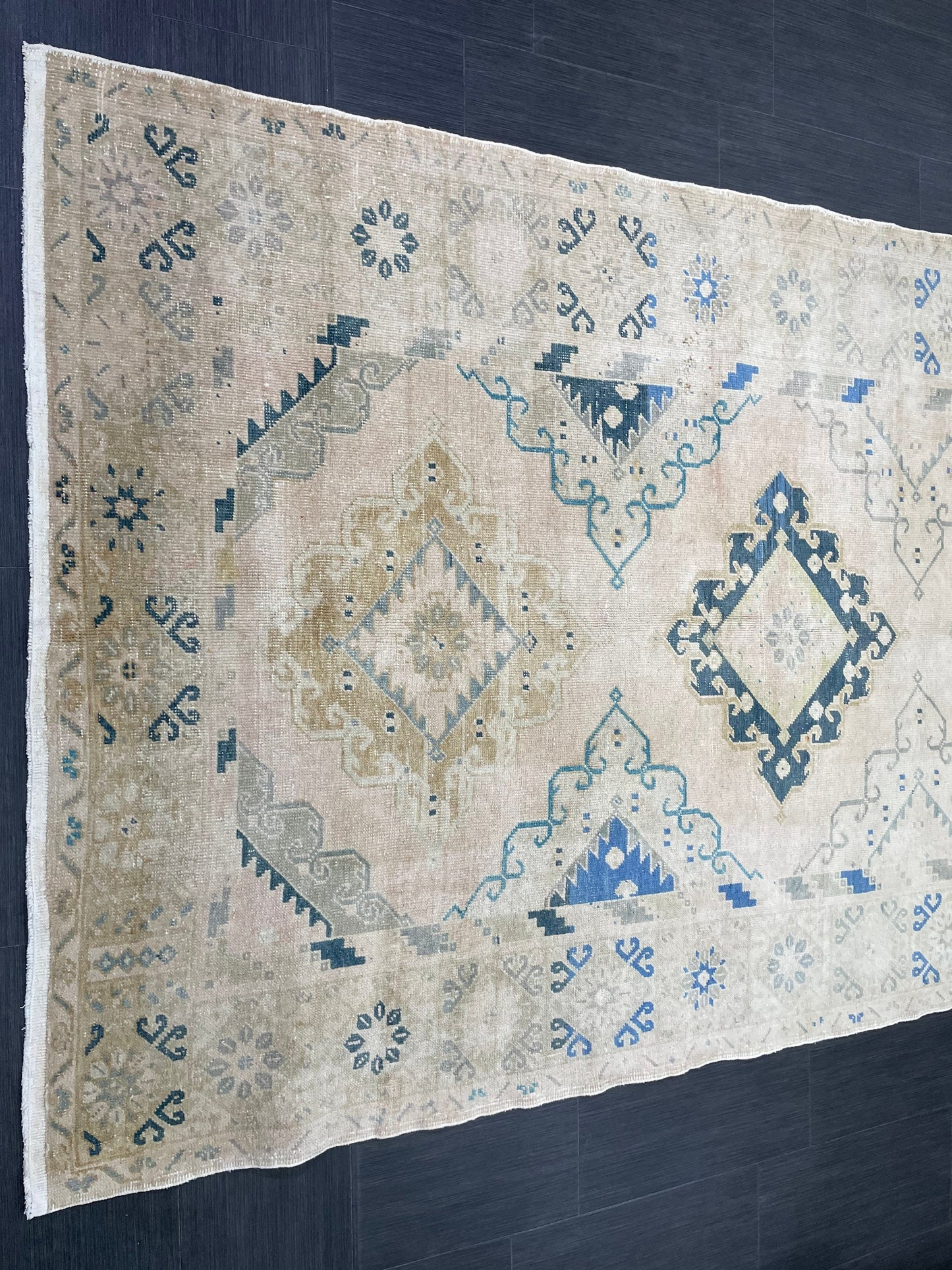 Muted Oushak Runner 5 x 13.3 Rug Turkish Runner Rug Faded Vintage Runner Rug Hallway Runner Rug Neutral Kitchen Runner Rug Wool Runner Rug